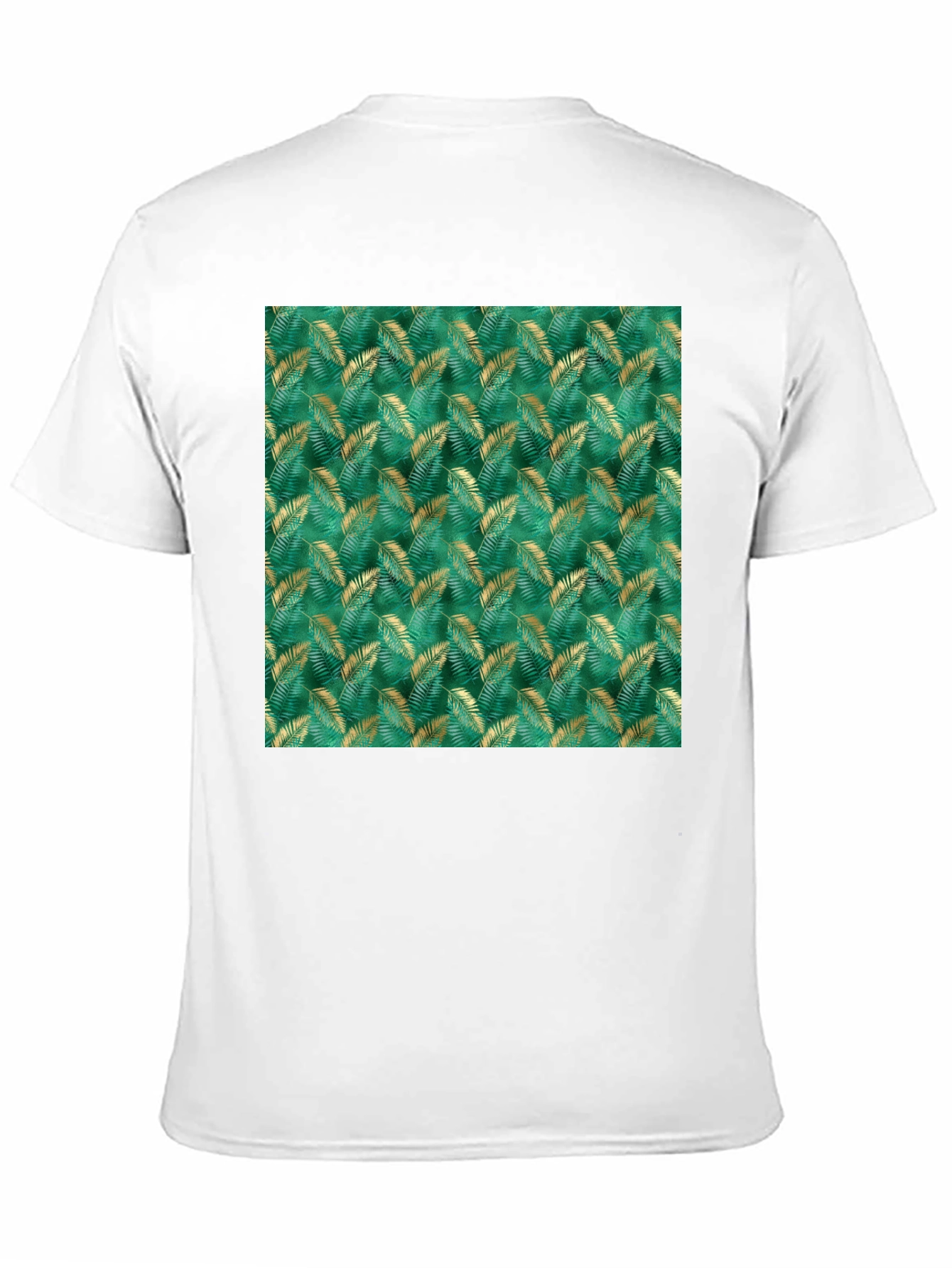 Tropical Leaf Print Black T-Shirt