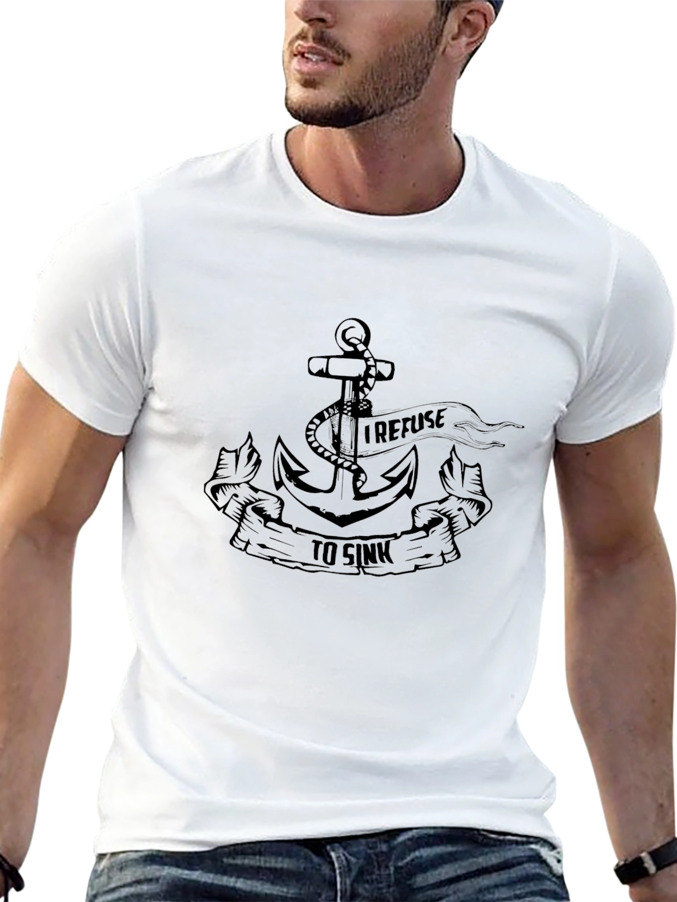 I Refuse To Sink Anchor Graphic Tee