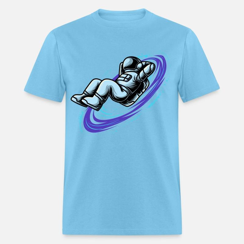 Astronaut lying in star whirl cool galactic design