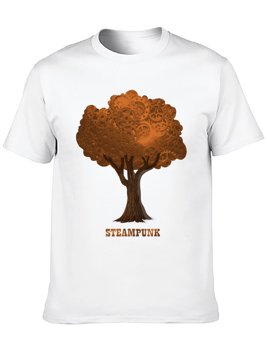 Steampunk Tree Black T-Shirt
