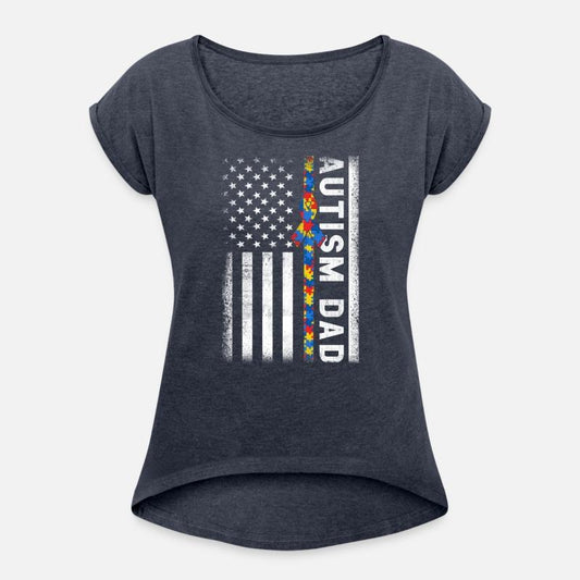 Autism Dad Awareness American Flag USA