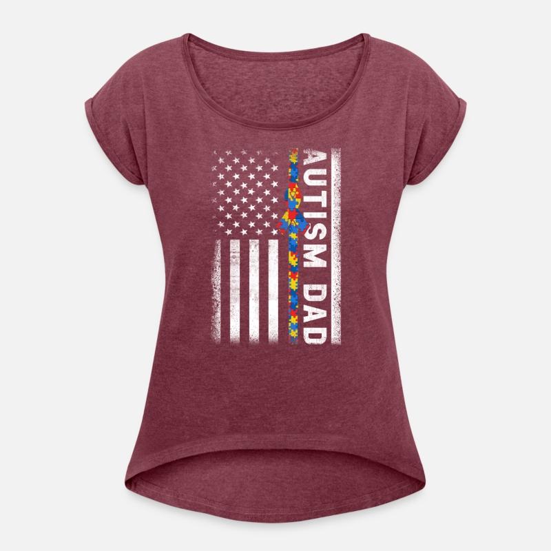 Autism Dad Awareness American Flag USA