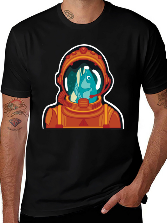 Astronaut Fish Graphic Tee - Space Humor