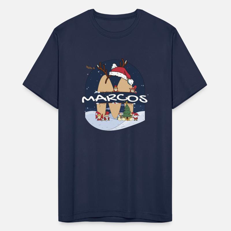 Awesome Marcos Name w Santa Hat in Xmas Theme