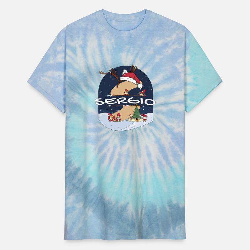 Awesome Sergio Name w Santa Hat in Xmas Theme