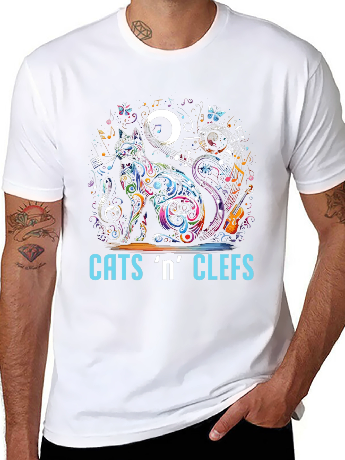 Cats n Clefs T-Shirt - Music Lover Tee