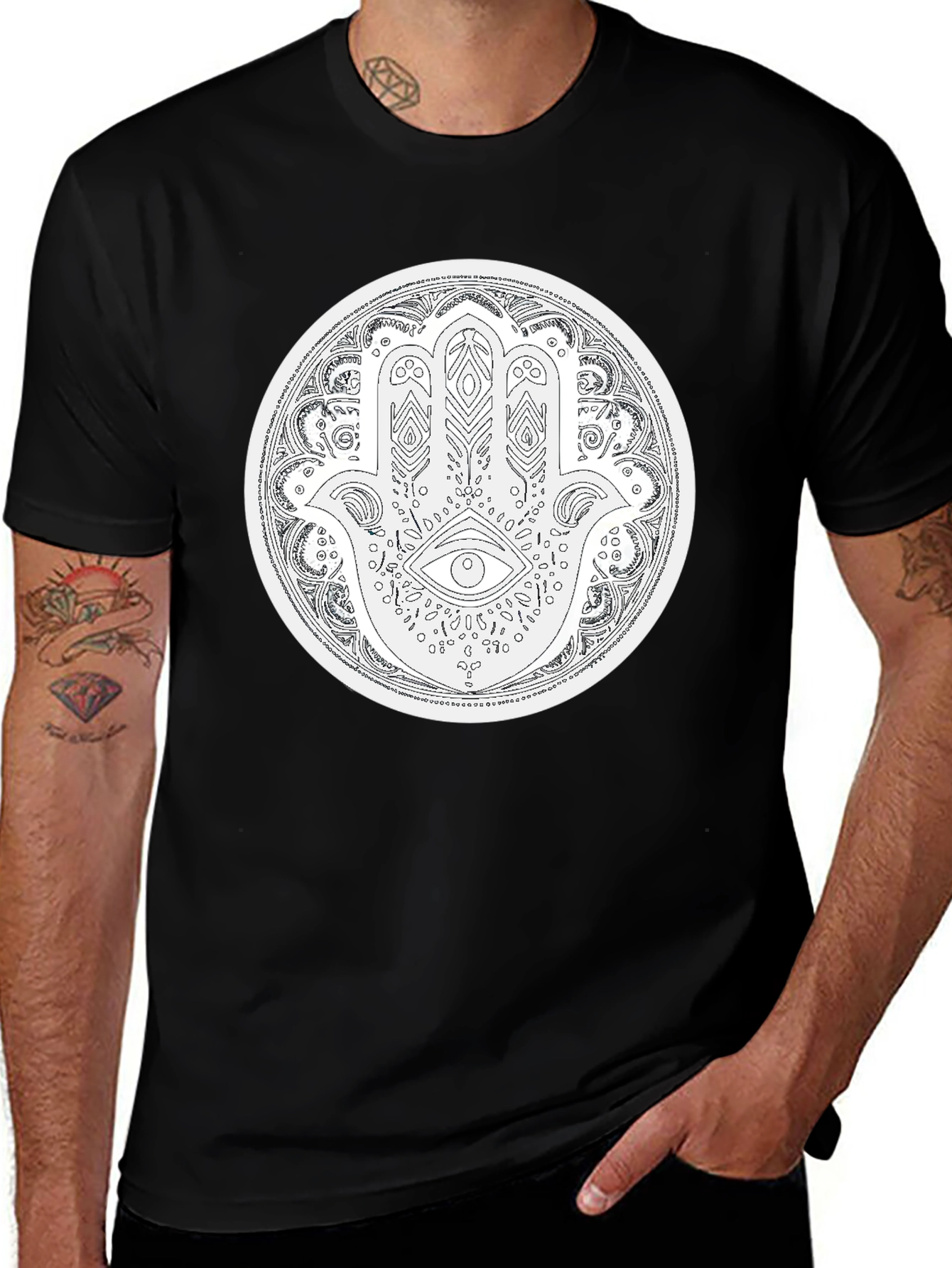 Hamsa Hand Graphic Tee - Spiritual Eye T-Shirt