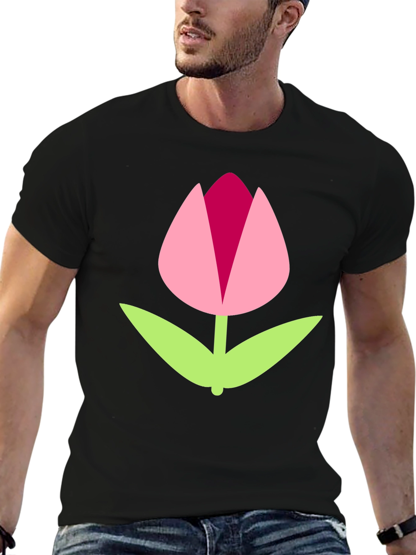Black Tulip Graphic Tee | Modern Casual Style