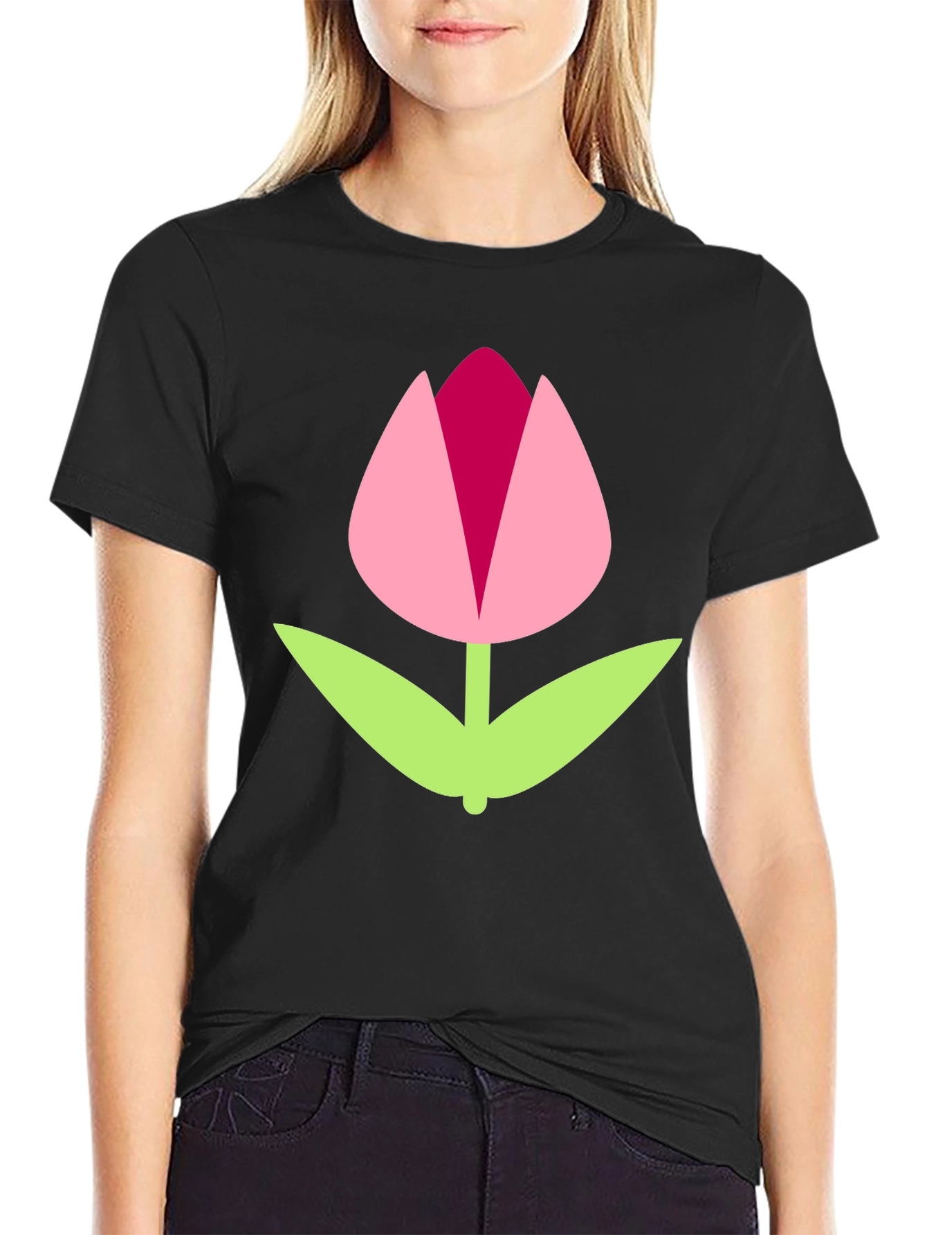 Black Tulip Graphic Tee | Modern Casual Style