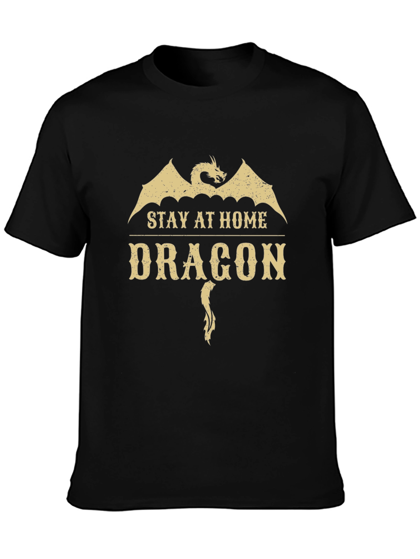 Stay at Home Dragon Black T-Shirt