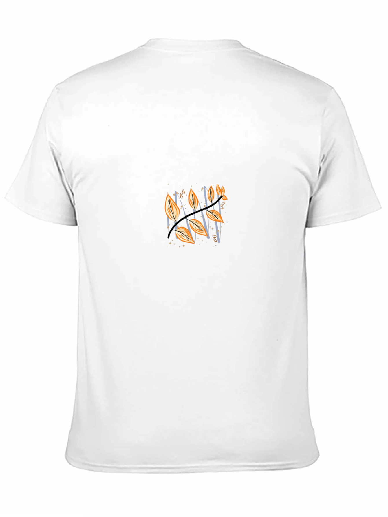 Stylish Black Tee with Autumnal Leaf Design