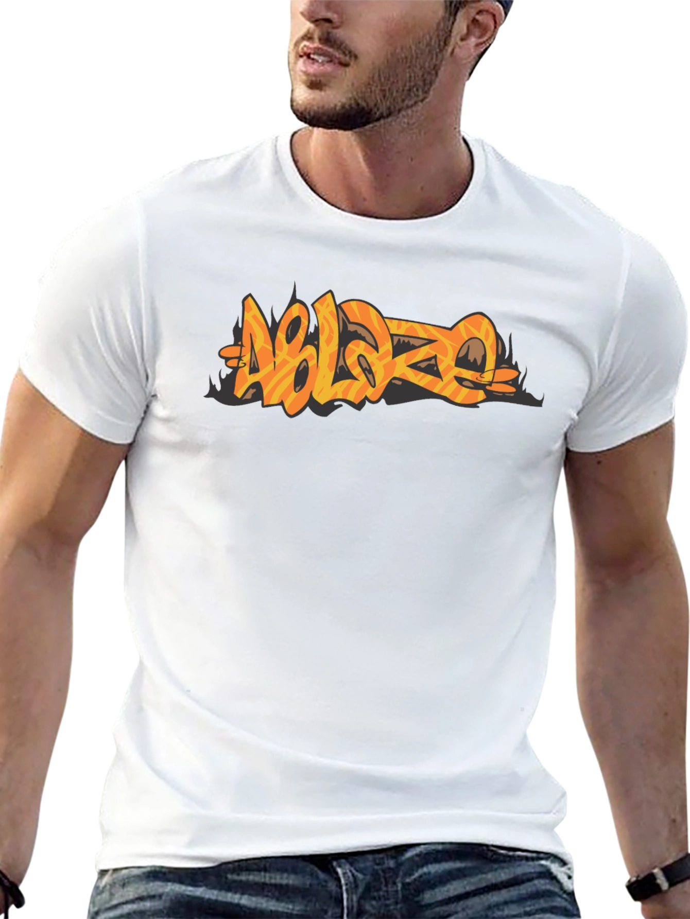 Ablaze Graphic Print Black T-Shirt