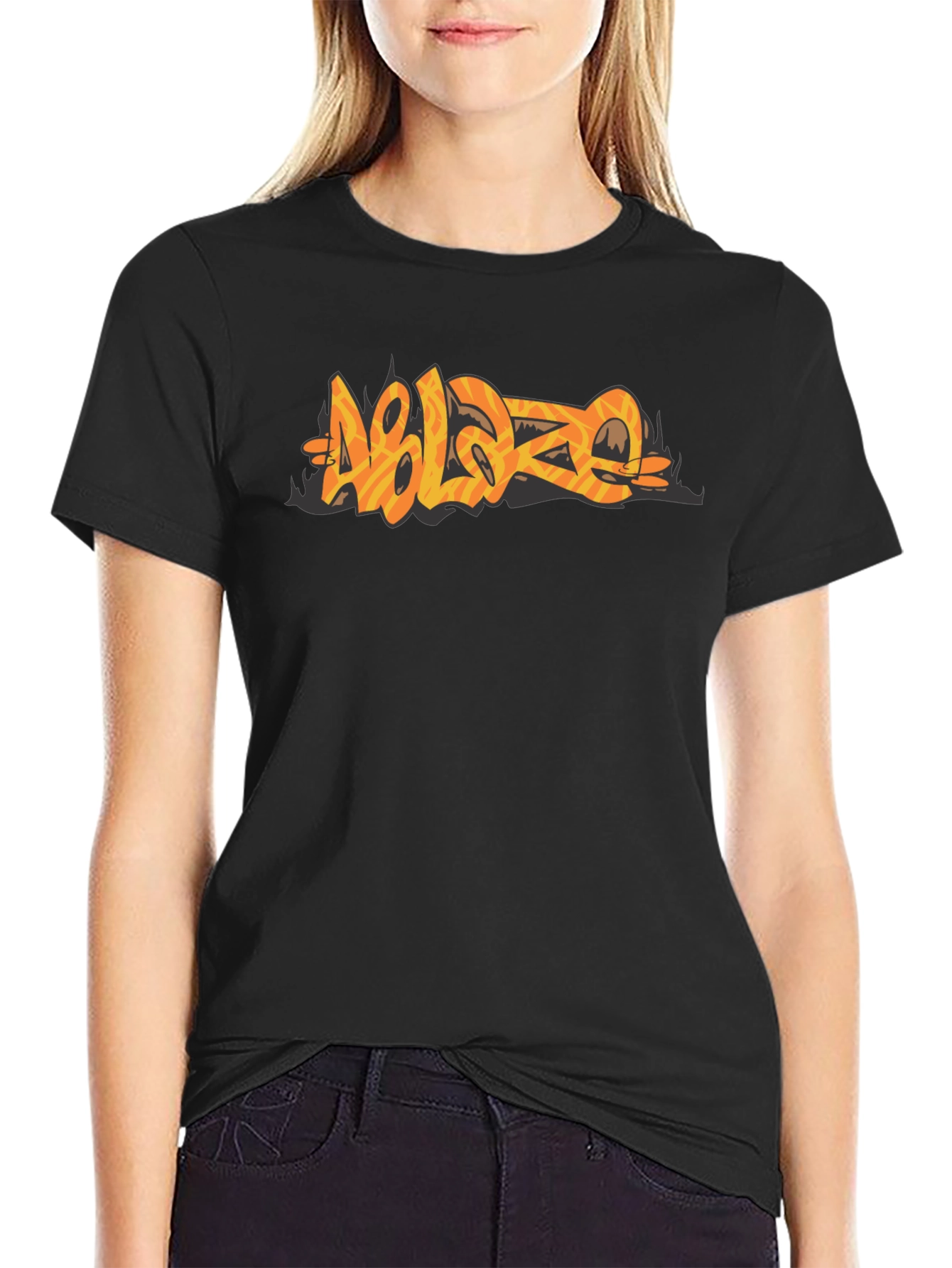 Ablaze Graphic Print Black T-Shirt