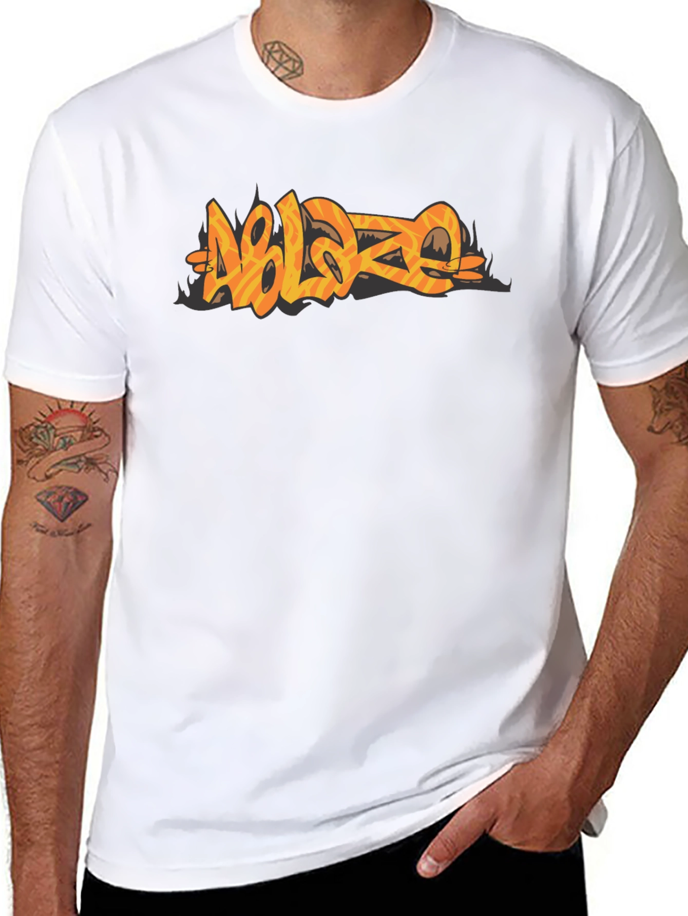 Ablaze Graphic Print Black T-Shirt