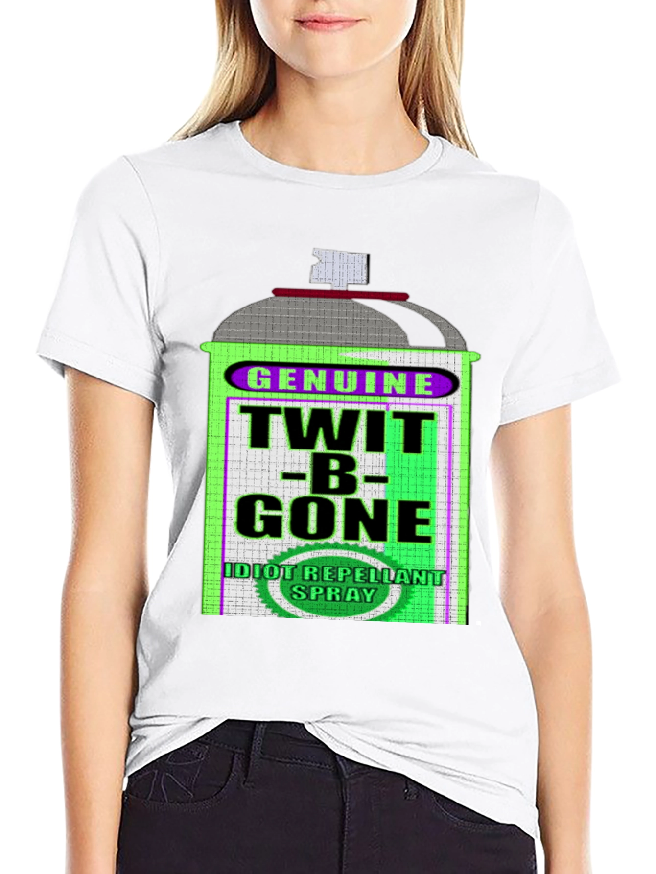 Twit-B-Gone T-Shirt | Idiot Repellant Spray Novelty Tee