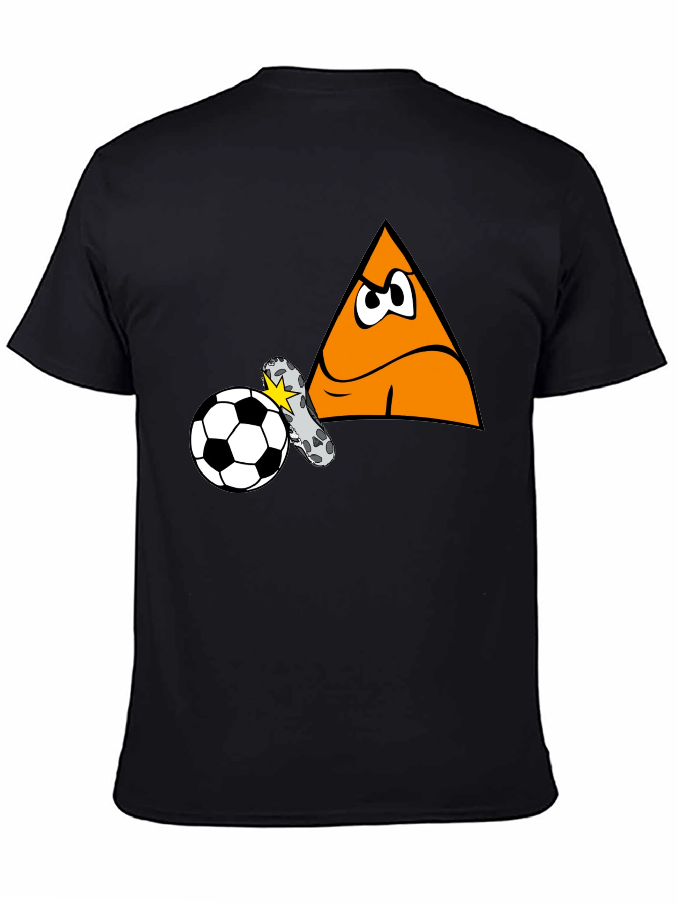 Funny Triangle Soccer Kick Black T-Shirt