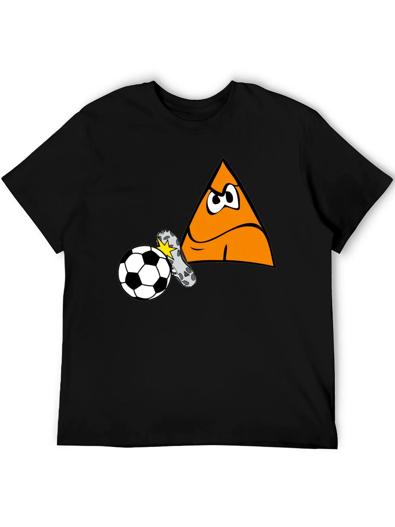 Funny Triangle Soccer Kick Black T-Shirt