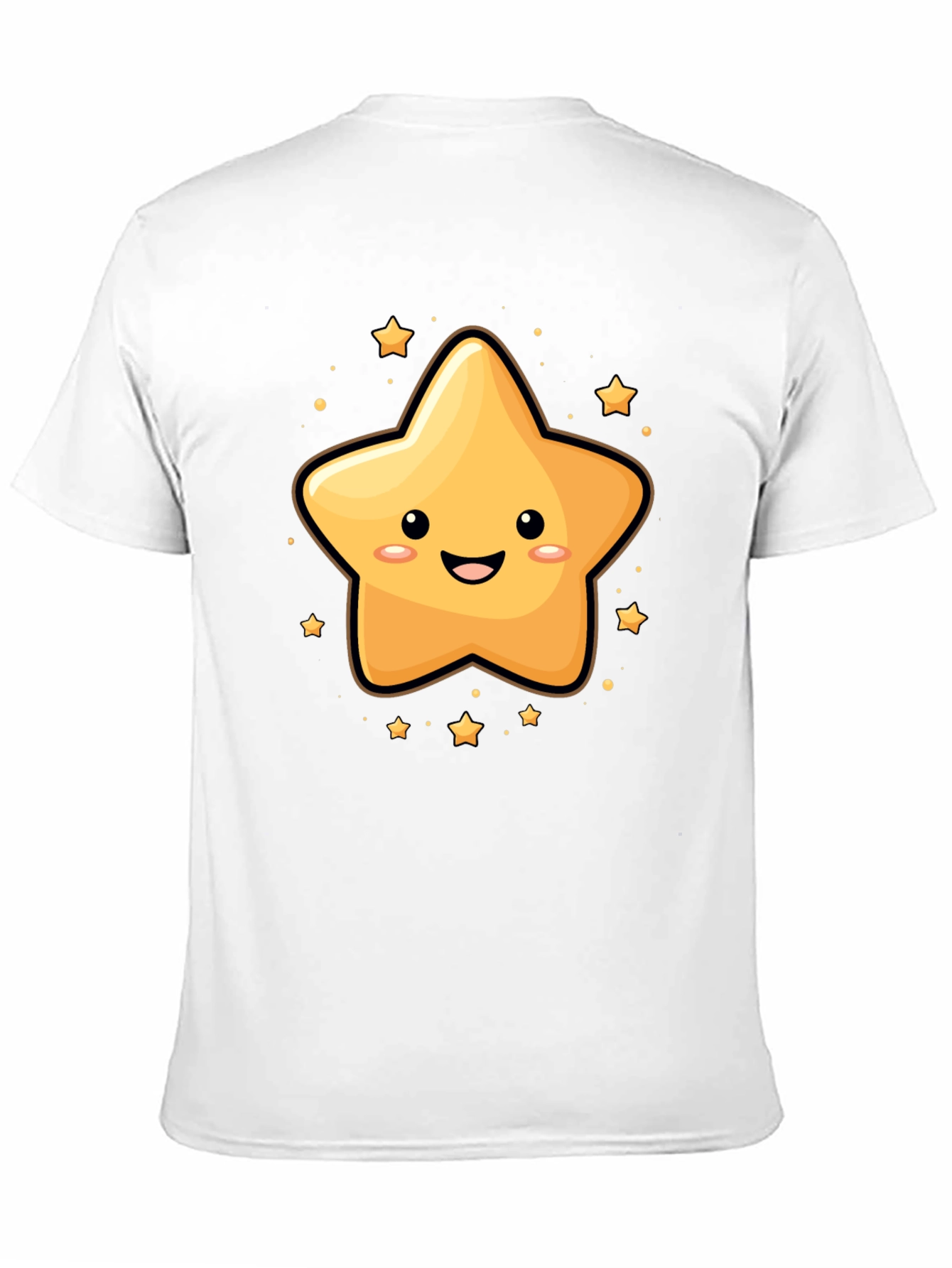 Cute Star Cartoon Graphic Black T-Shirt