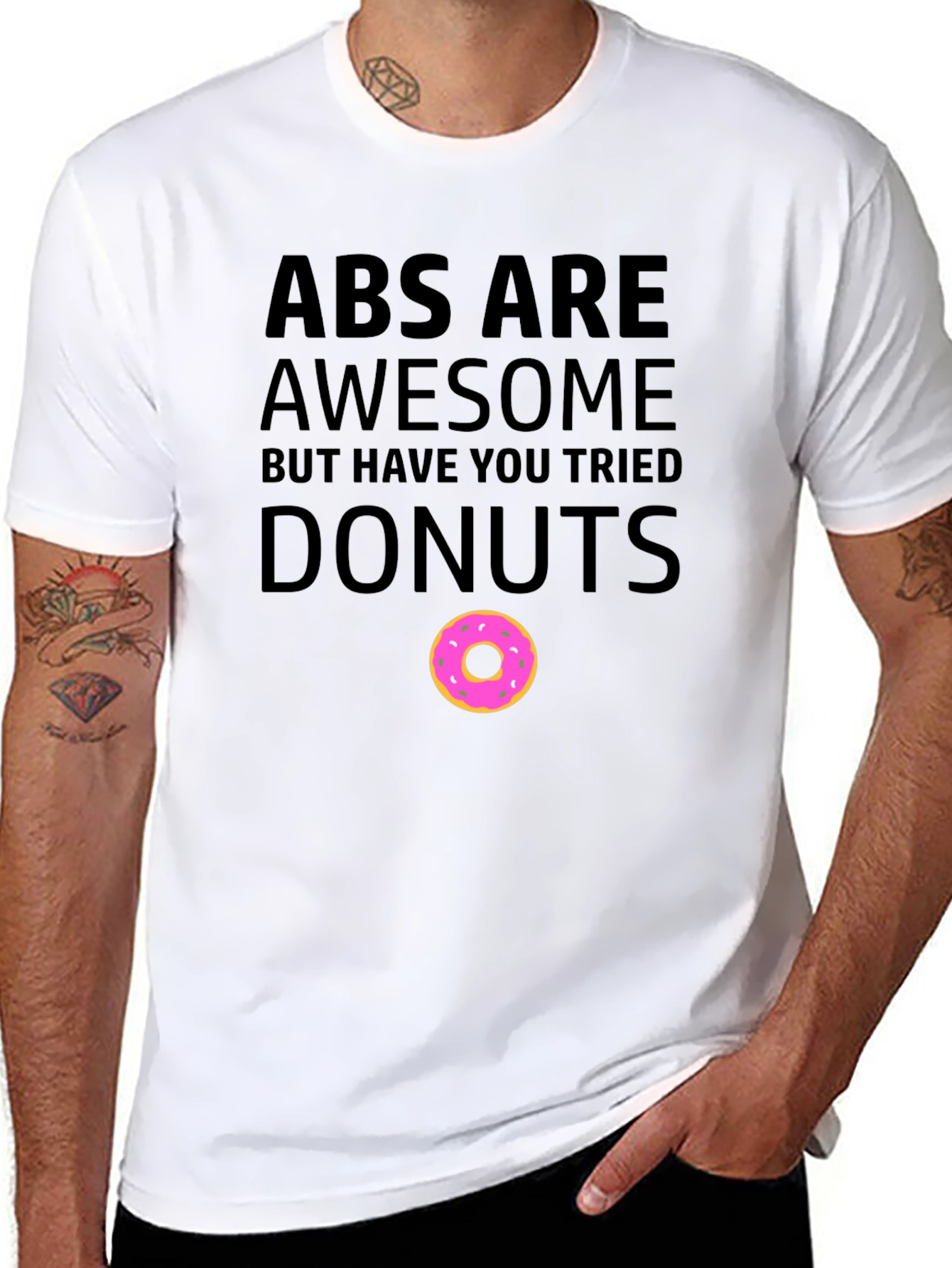 Abs Are Awesome Donuts T-Shirt Funny Workout Tee
