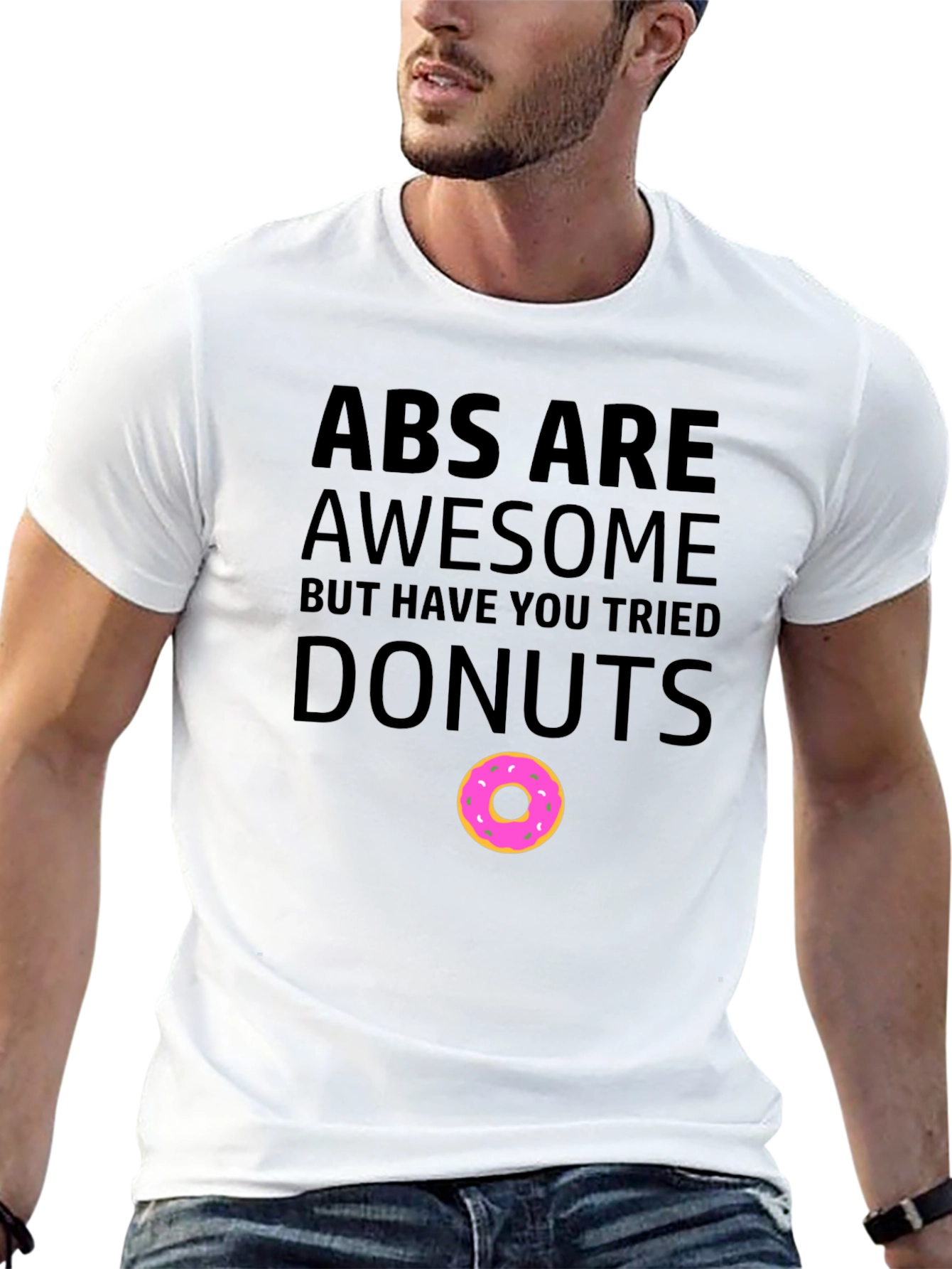Abs Are Awesome Donuts T-Shirt Funny Workout Tee