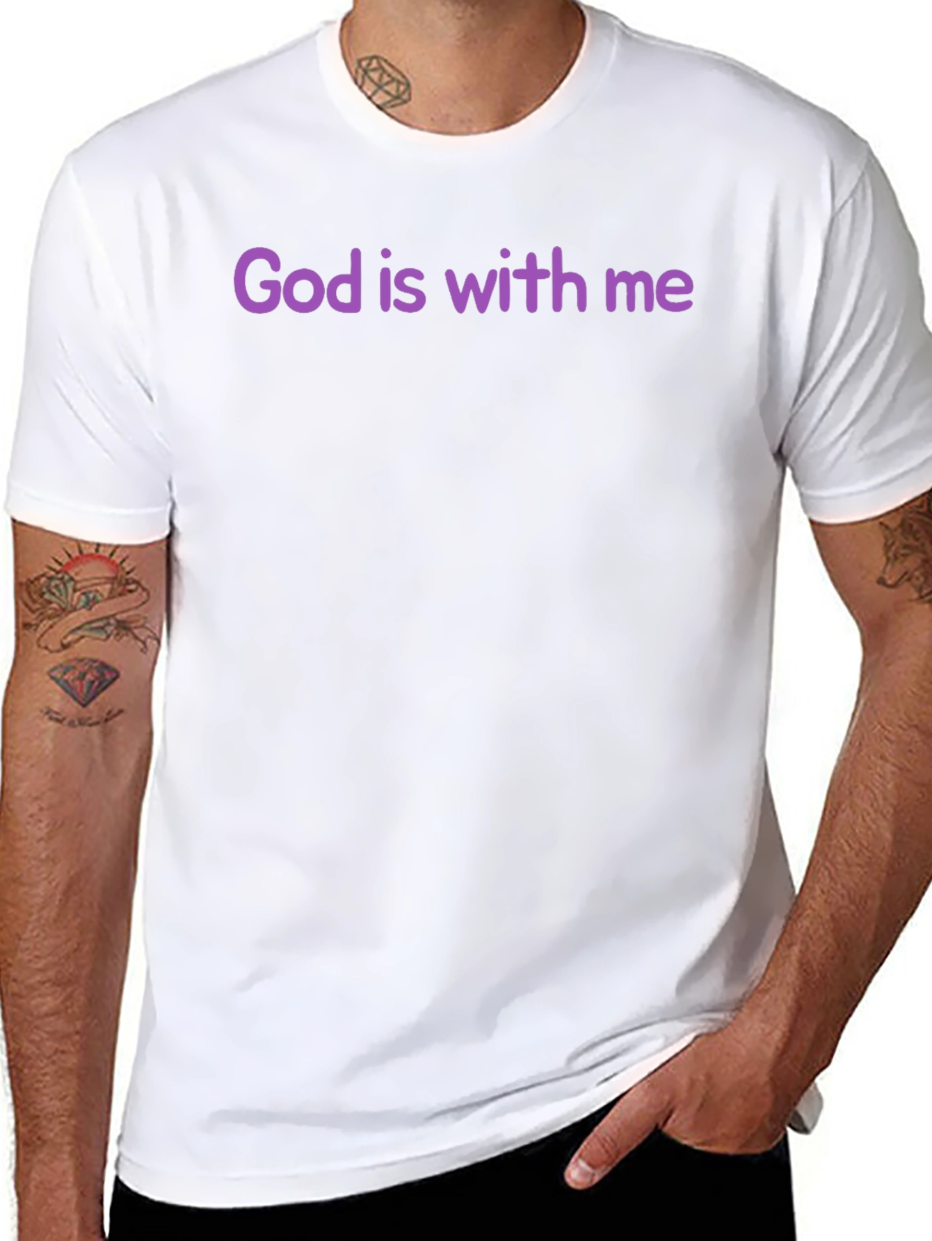 God is With Me Black T-Shirt