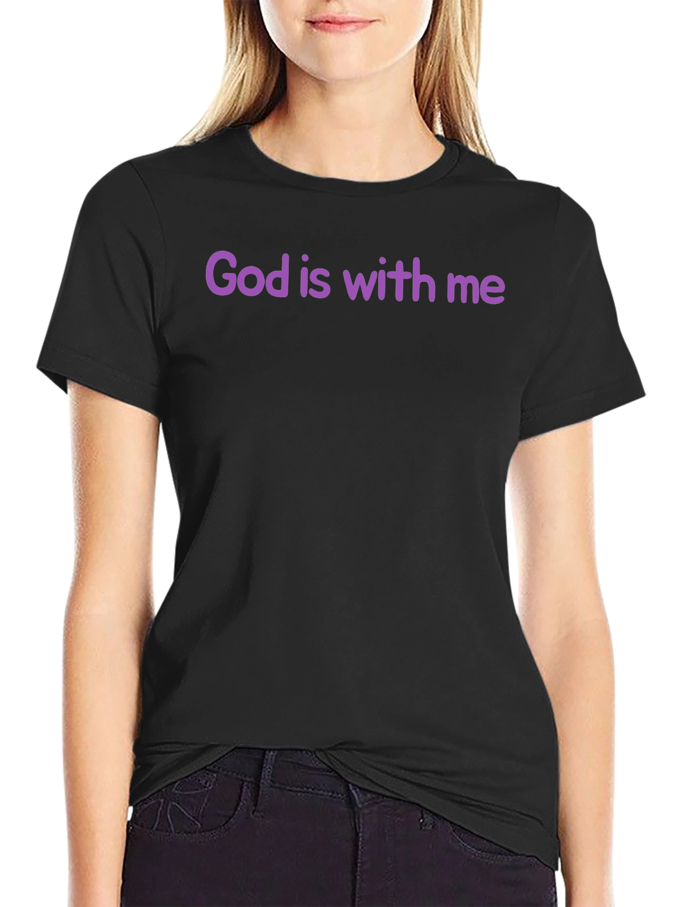 God is With Me Black T-Shirt
