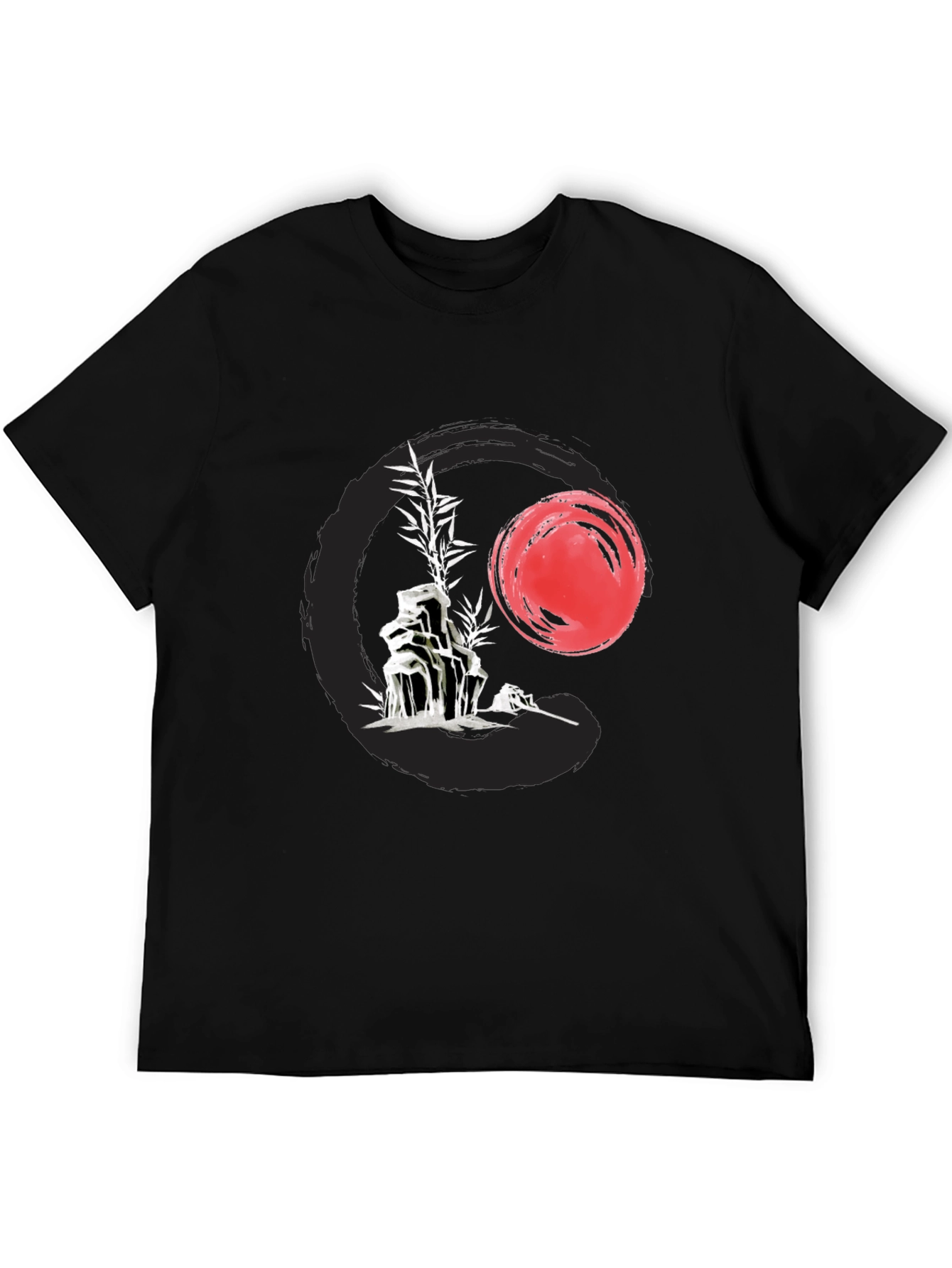 Zen Style Graphic Tee - Rock Garden & Sunset