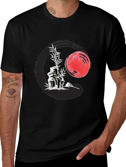 Zen Style Graphic Tee - Rock Garden & Sunset