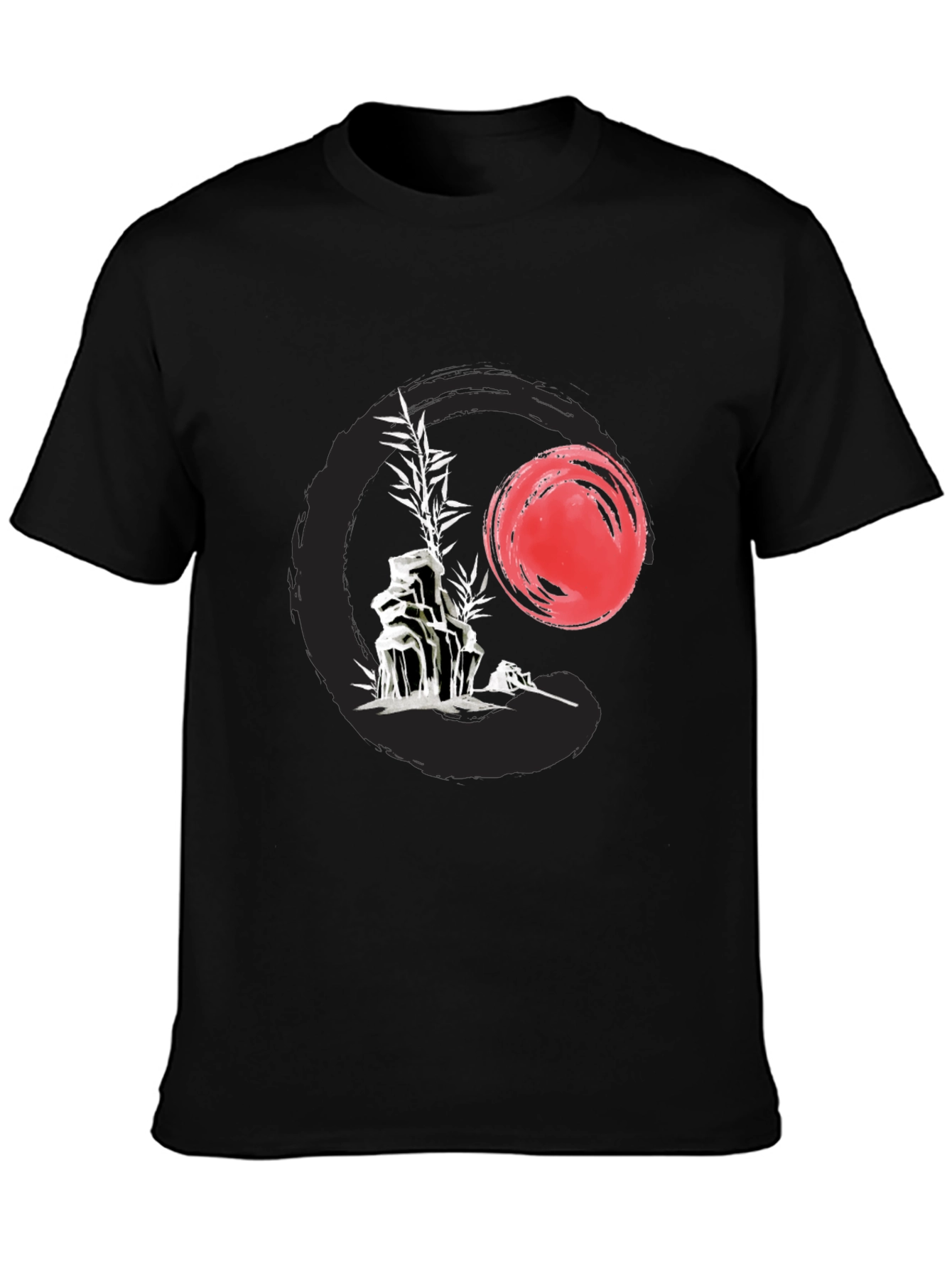 Zen Style Graphic Tee - Rock Garden & Sunset