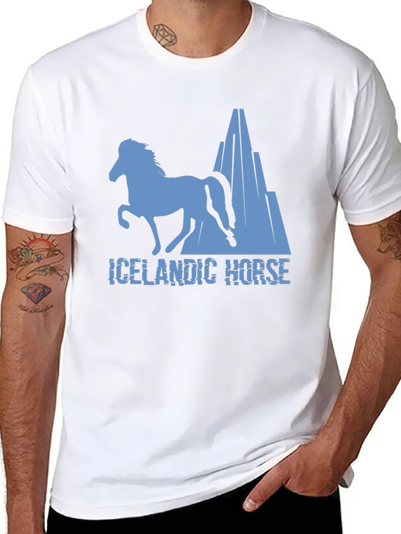 Icelandic Horse Graphic Tee - Black