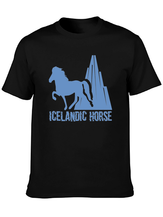 Icelandic Horse Graphic Tee - Black