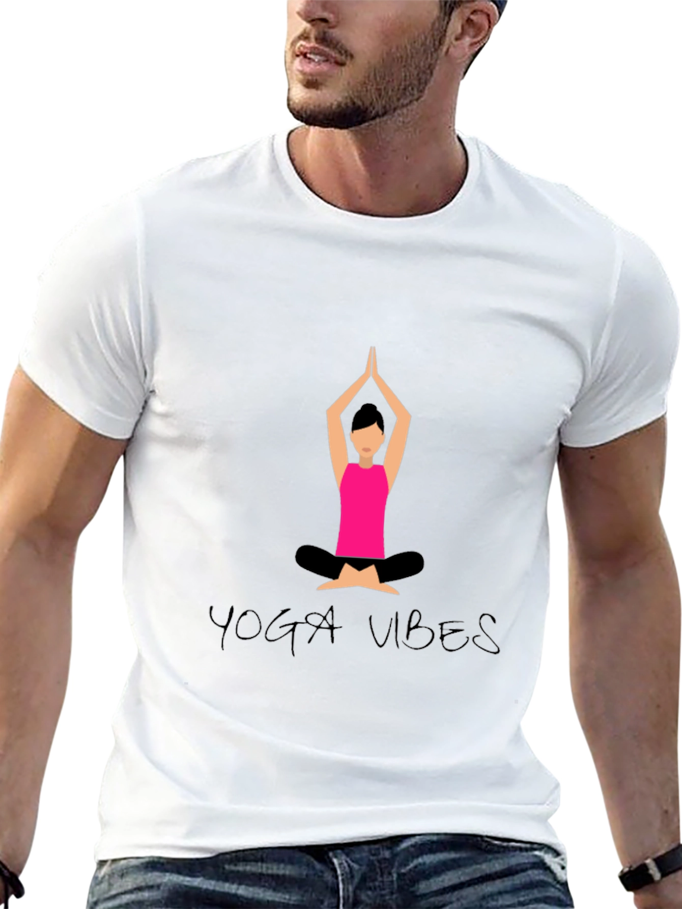 Yoga Vibes Black Graphic Tee