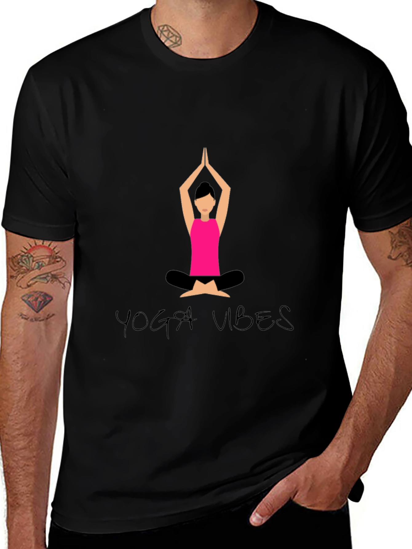 Yoga Vibes Black Graphic Tee