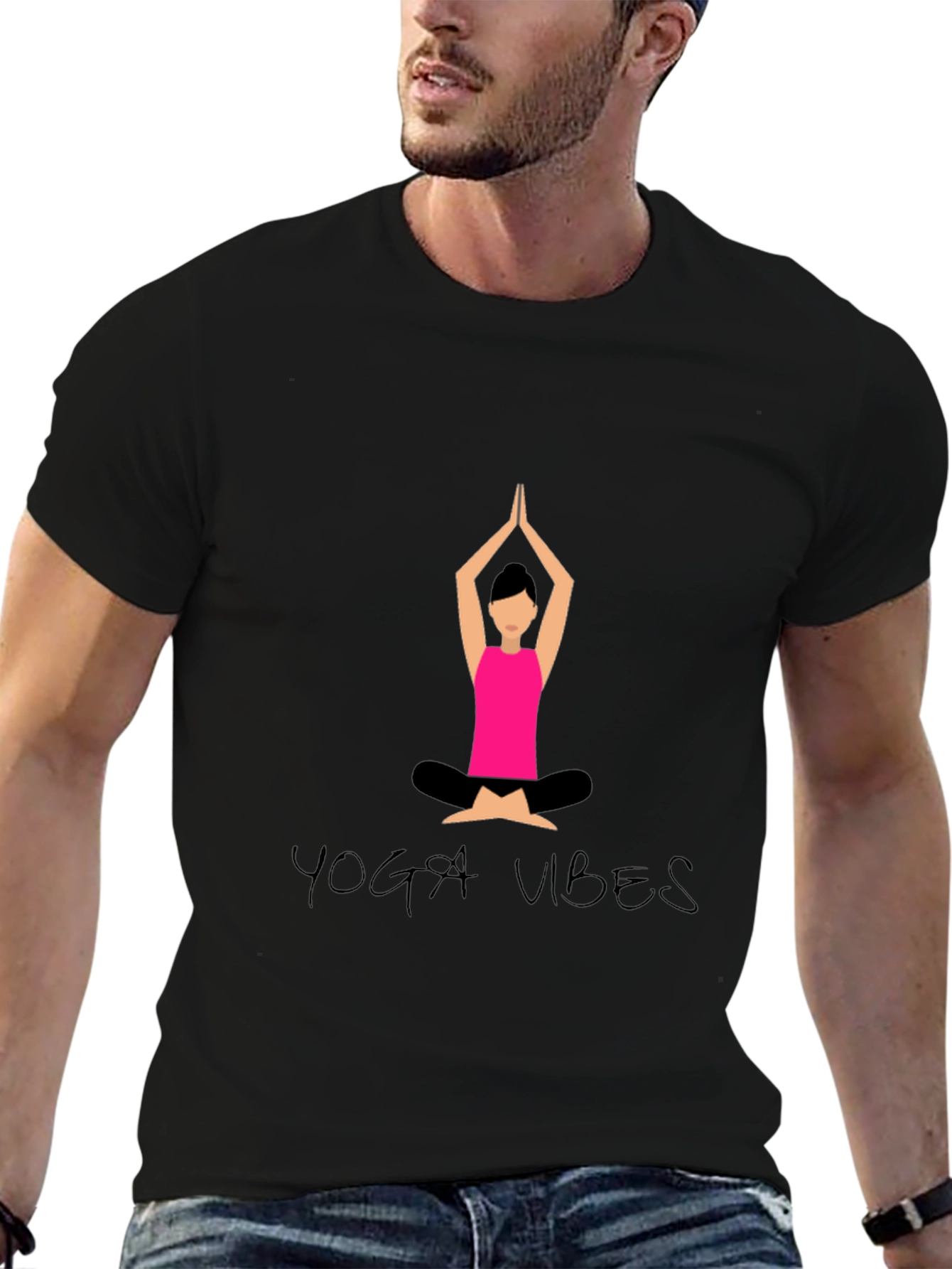 Yoga Vibes Black Graphic Tee