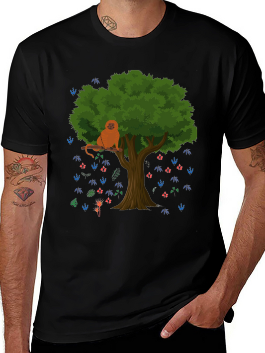 Monkey in Tree Graphic T-Shirt