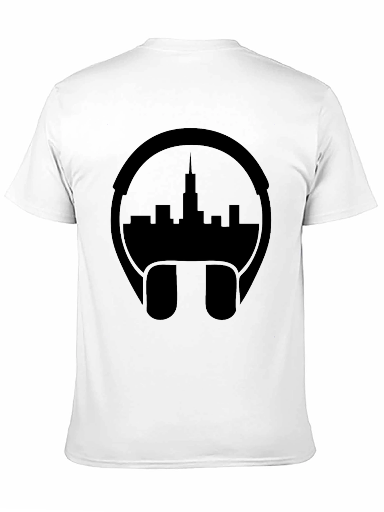 Cityscape Headphones Graphic Tee - Black