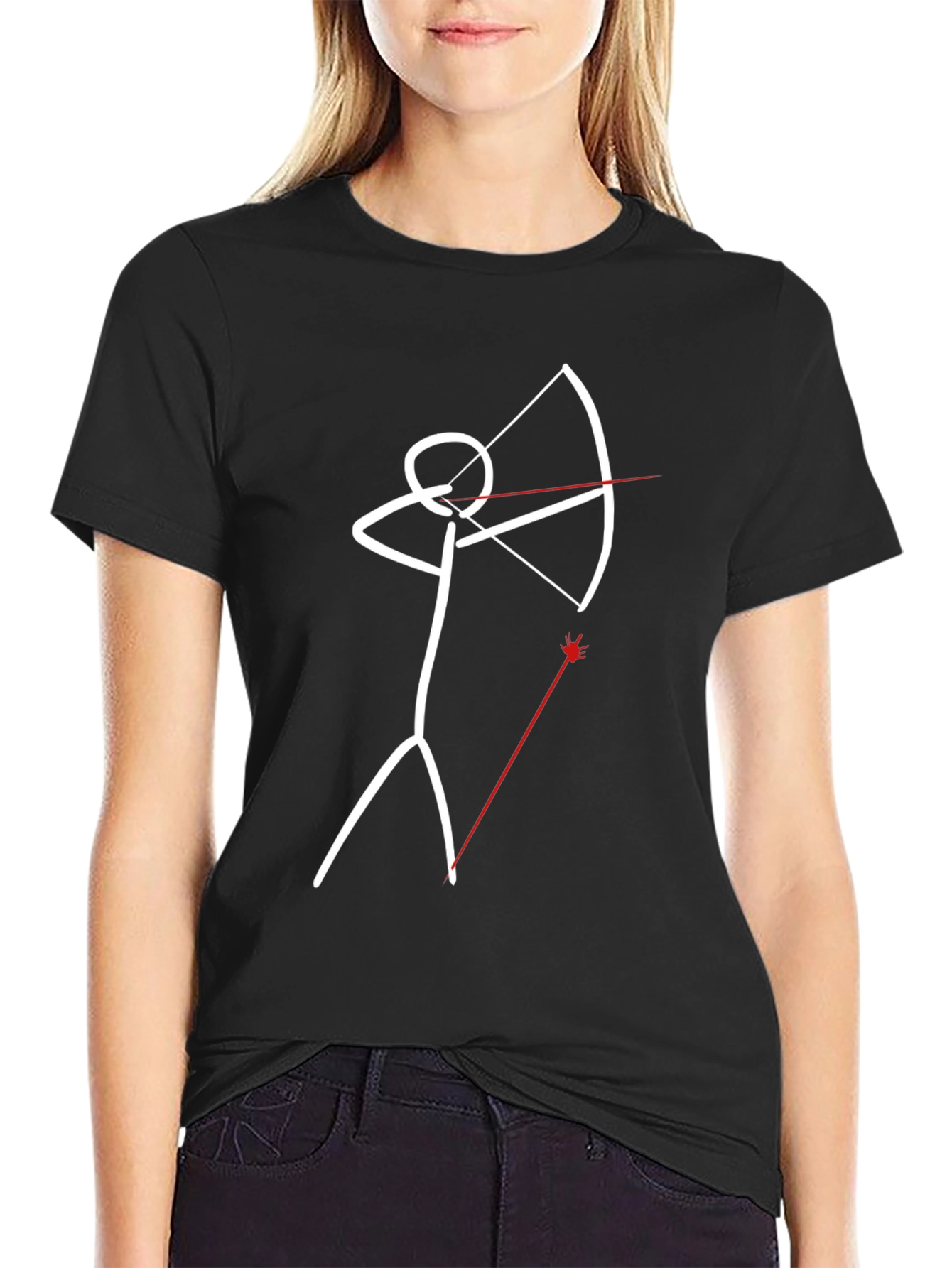 Stick Figure Archer T-Shirt - Funny Graphic Tee