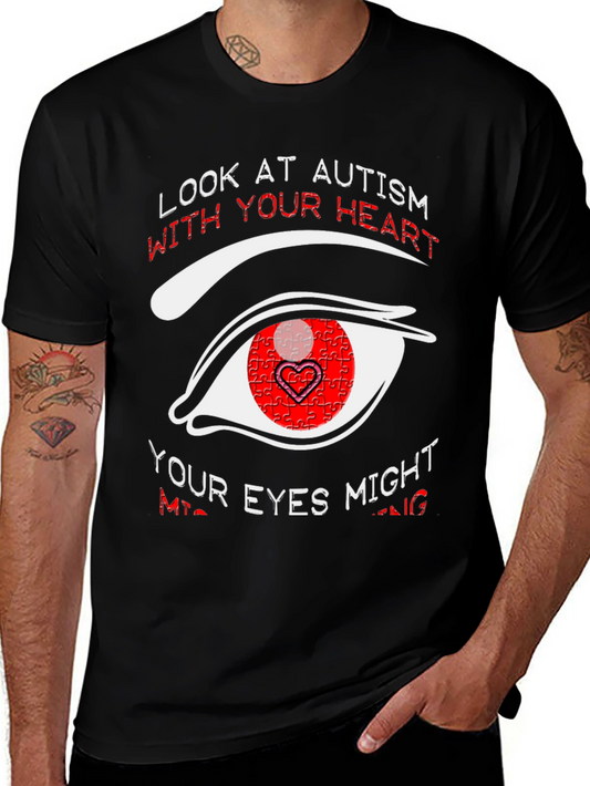 Autism Awareness T-Shirt: Look With Your Heart Tee