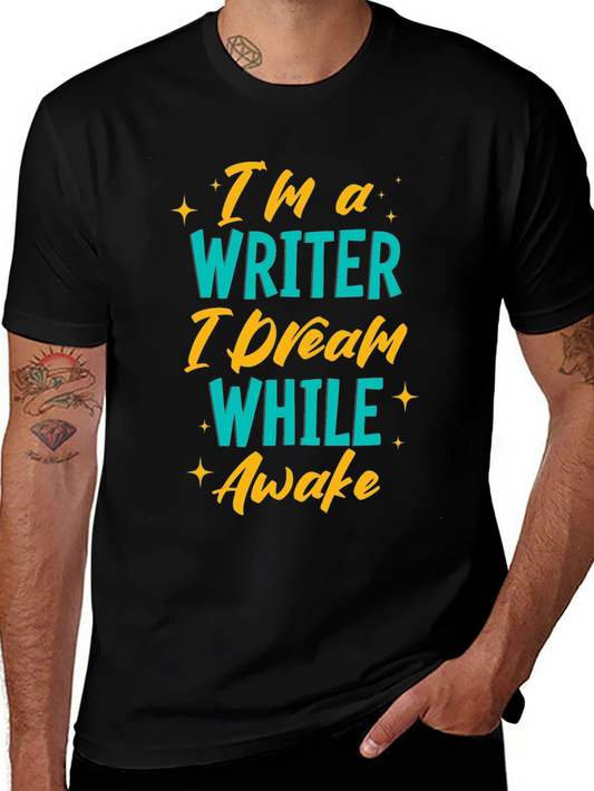 Writer Dreamer Graphic Tee - Black Cotton T-Shirt