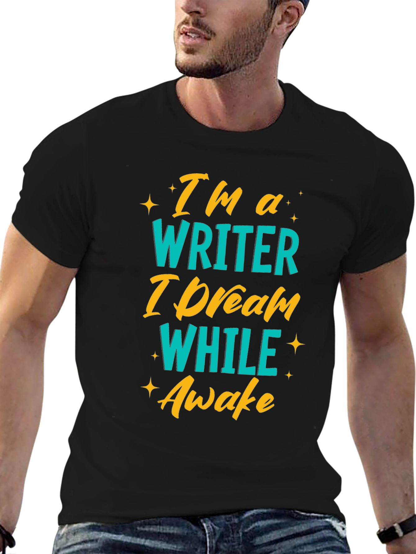 Writer Dreamer Graphic Tee - Black Cotton T-Shirt