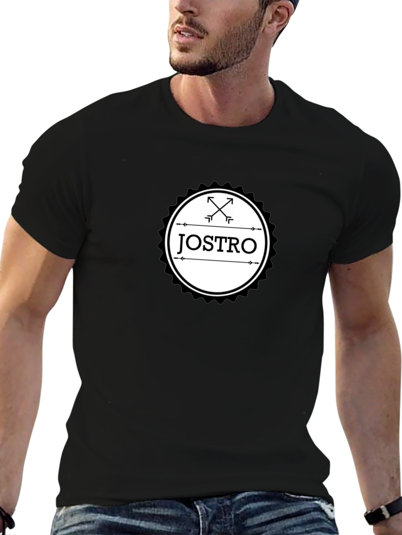 JOSTRO Graphic T-Shirt - Black Crew Neck Tee