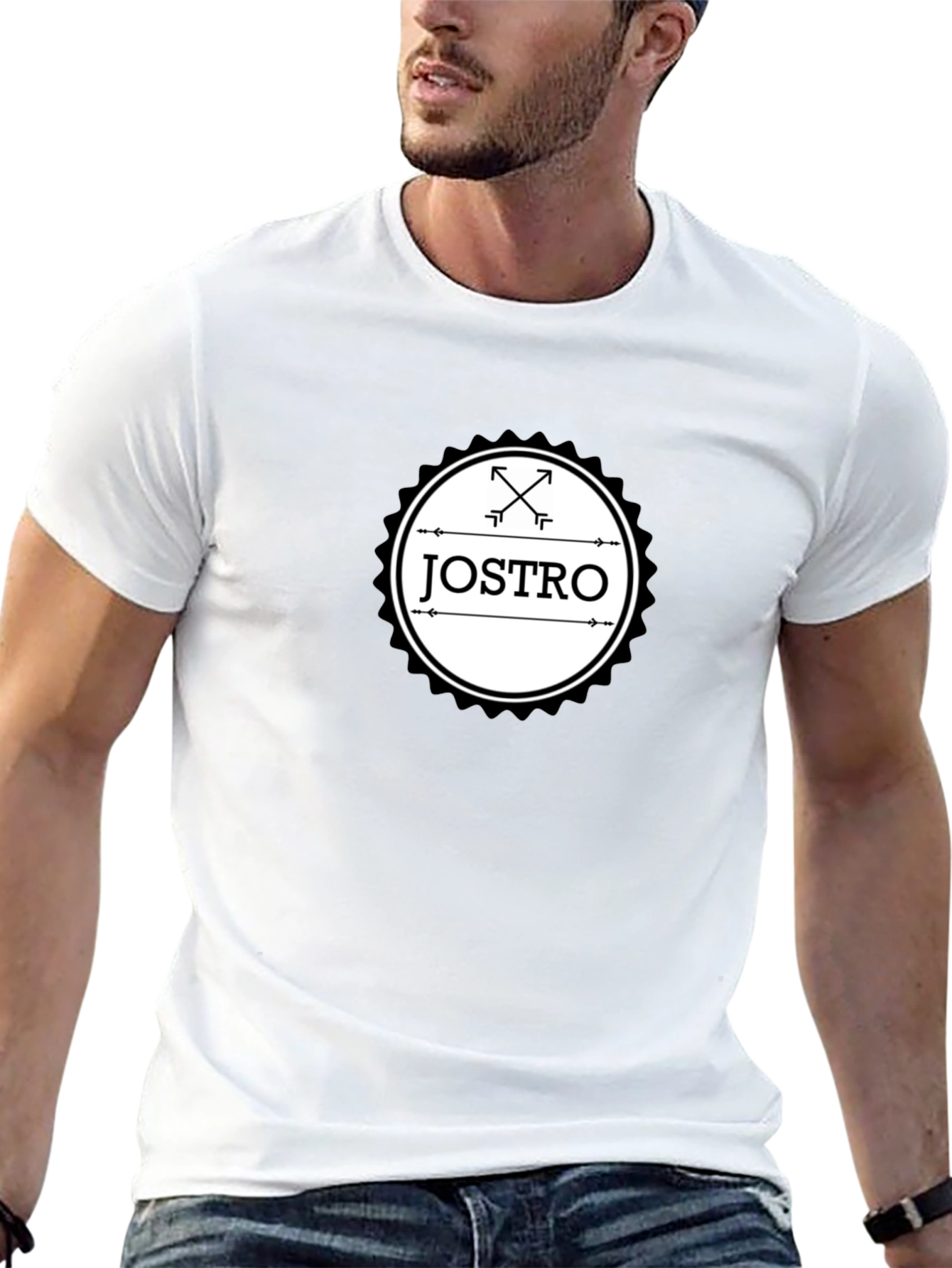 JOSTRO Graphic T-Shirt - Black Crew Neck Tee