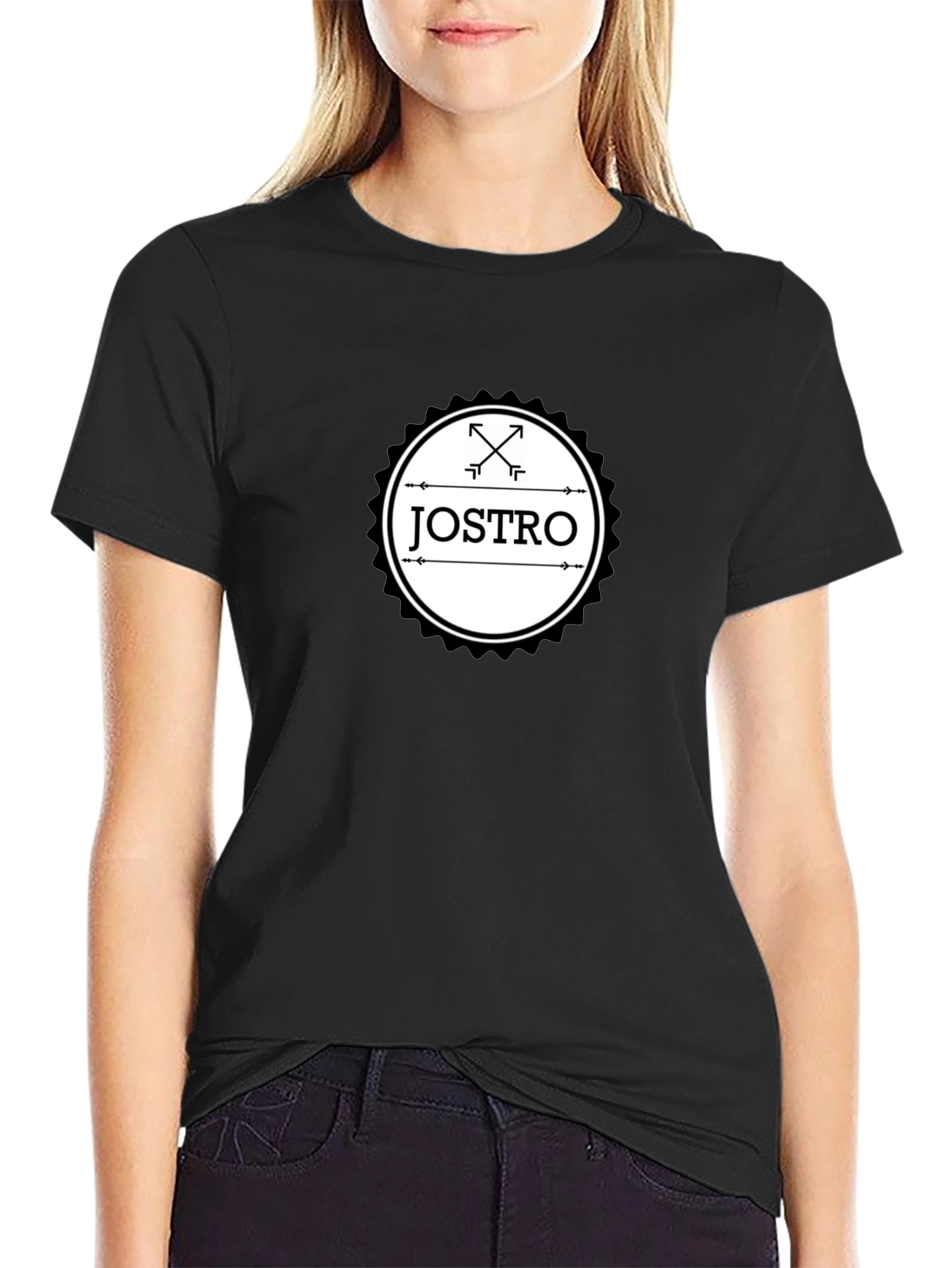 JOSTRO Graphic T-Shirt - Black Crew Neck Tee