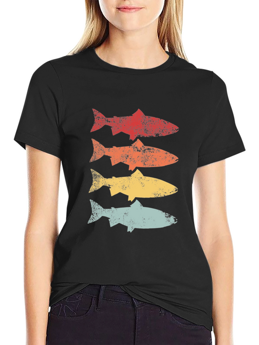 Retro Fish Stack Mens Graphic Tee