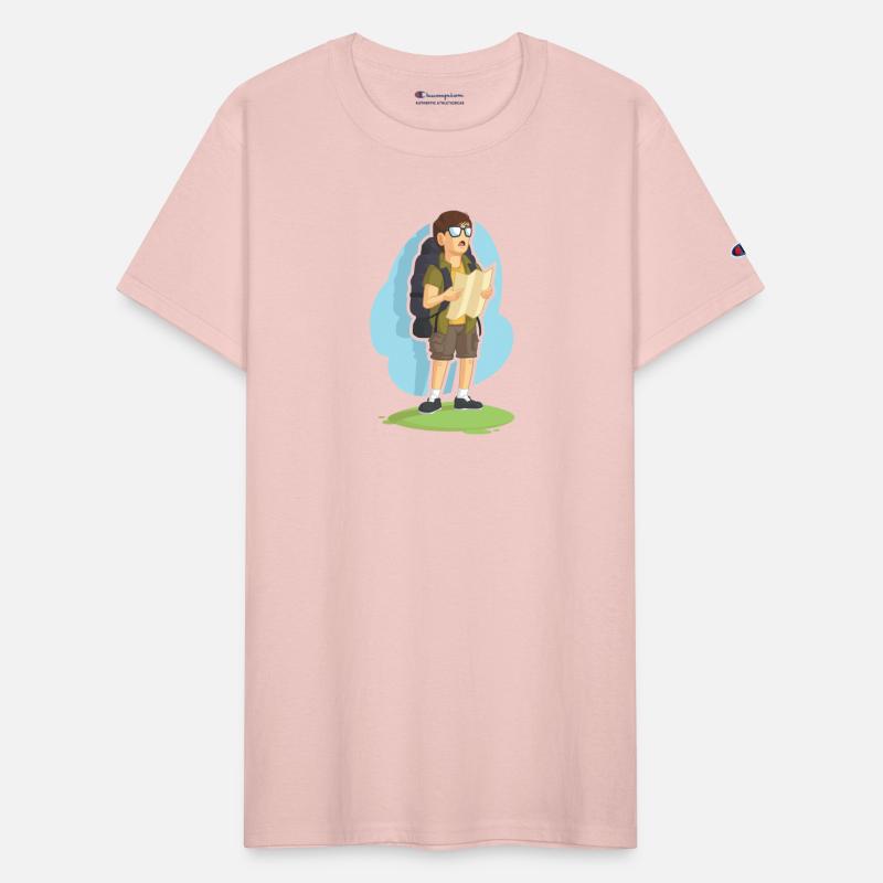 Backpacker Boy Reading Road Map