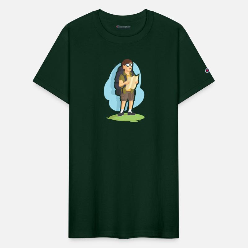 Backpacker Boy Reading Road Map