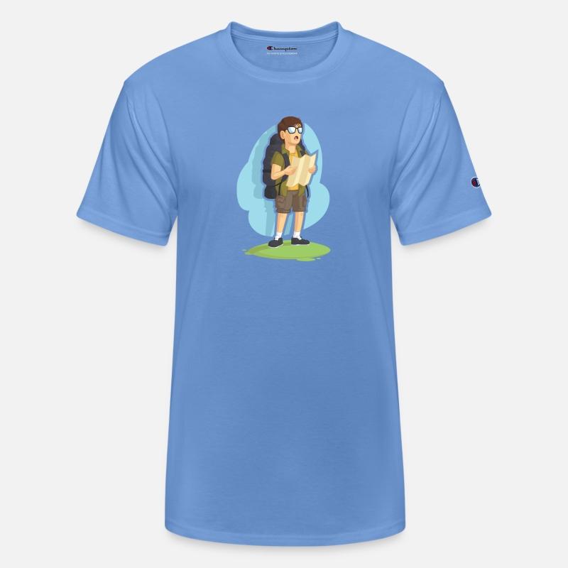 Backpacker Boy Reading Road Map