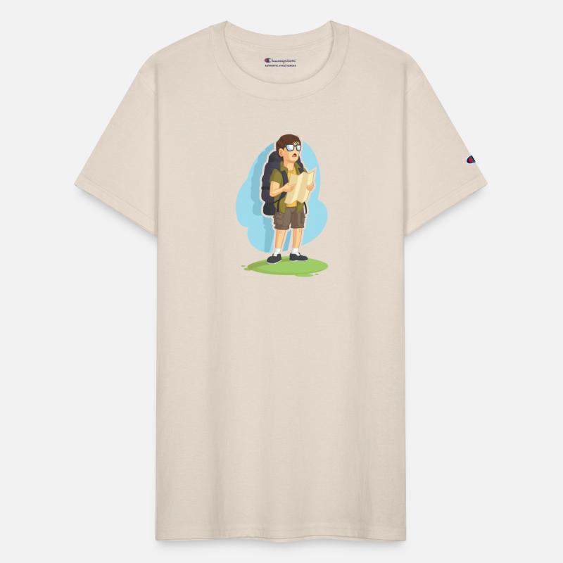 Backpacker Boy Reading Road Map