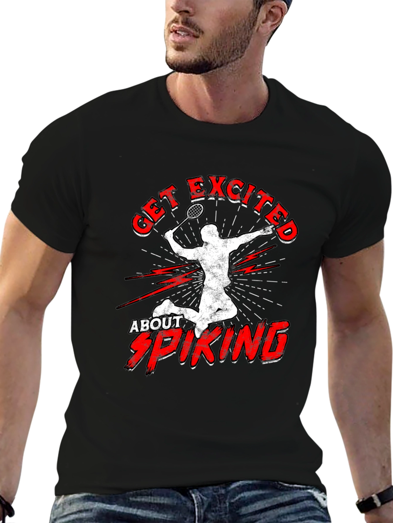 Get Excited About Spiking T-Shirt Badminton