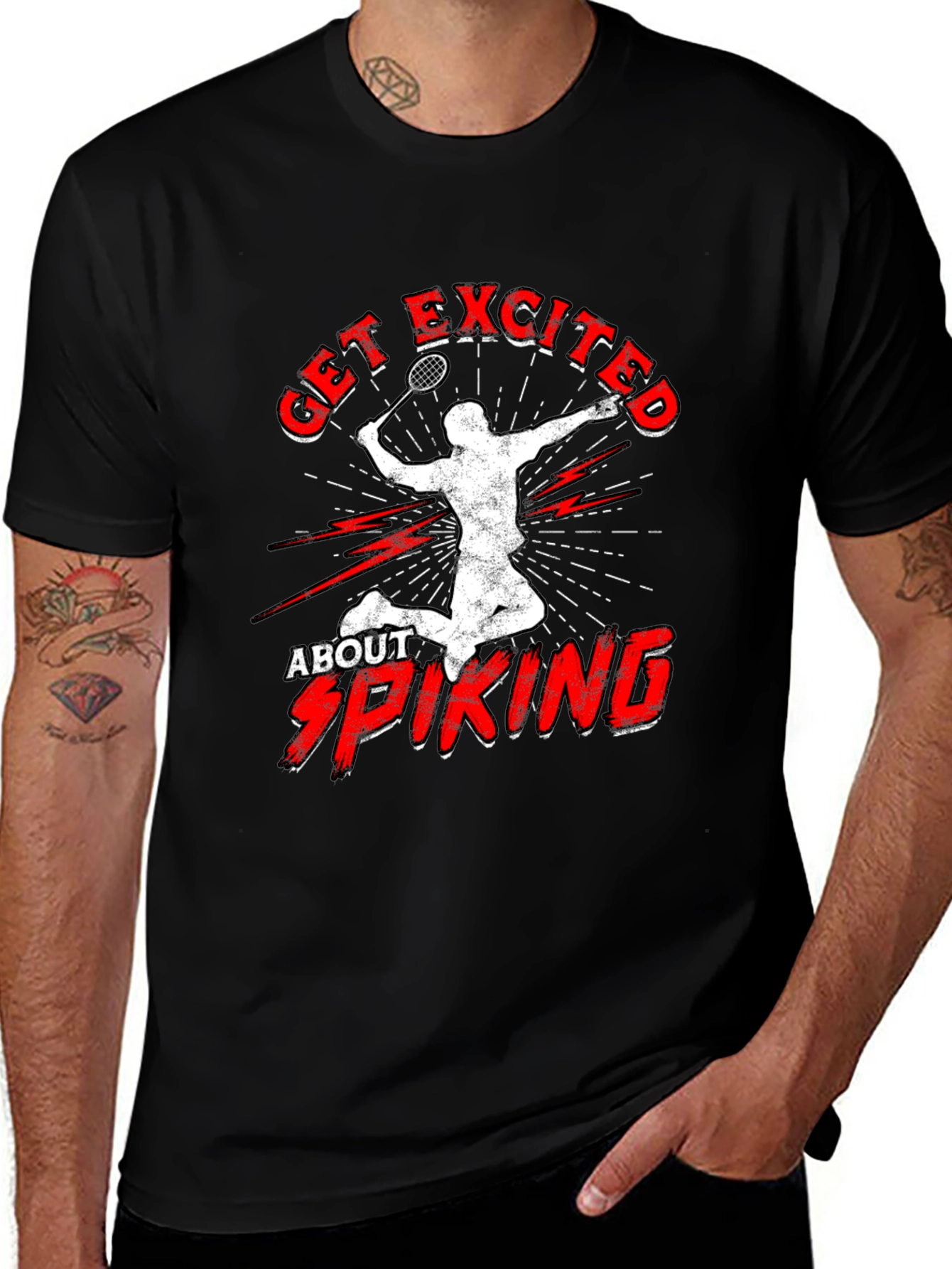 Get Excited About Spiking T-Shirt Badminton